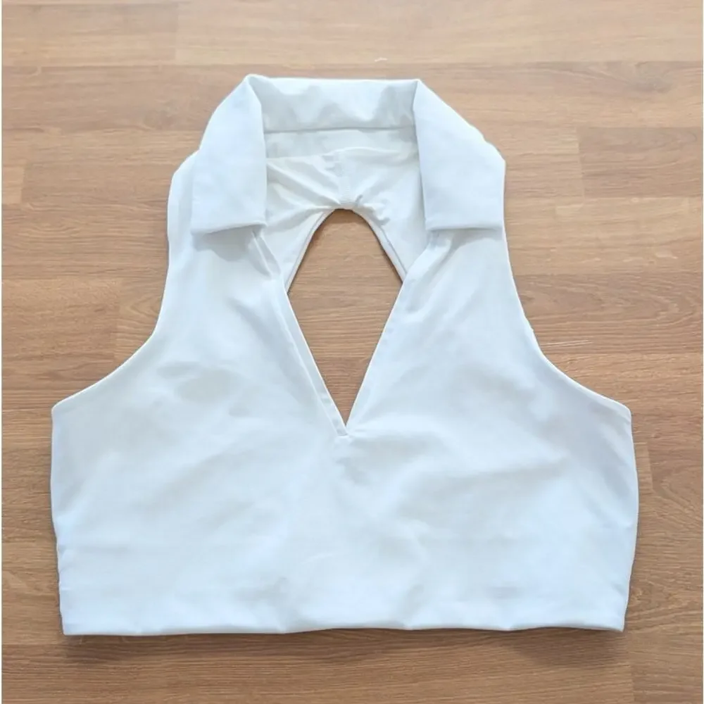 Lululemon W2E71S Collared Tennis Longline Bra Medium Support, B/C Cup Cop Top 8